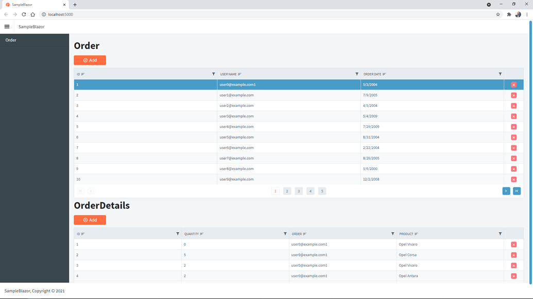 Deselect row in blazor datagrid radzen blazor components radzen