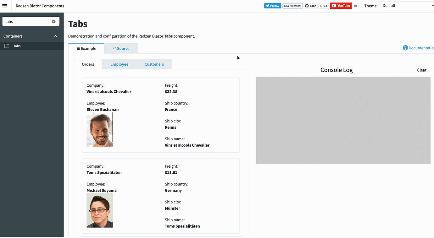 Tabs performance Radzen IDE (Blazor serverside) Radzen