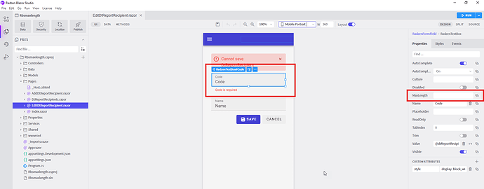 CRUD Page Generation MaxLength Not Set Radzen Blazor Studio Radzen crud-page-generation-maxlength-not-set-radzen-blazor-studio-radzen