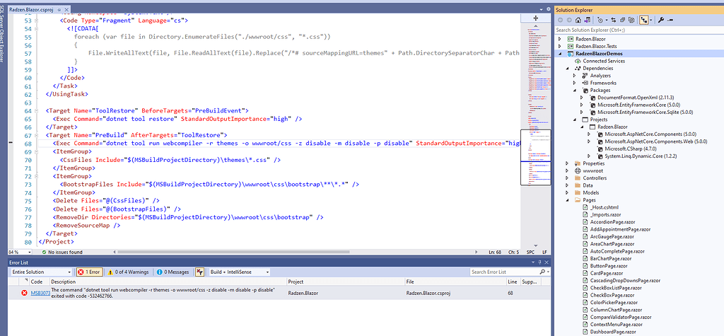 V3.3.2 zip, encountering error - Blazor Server - Radzen