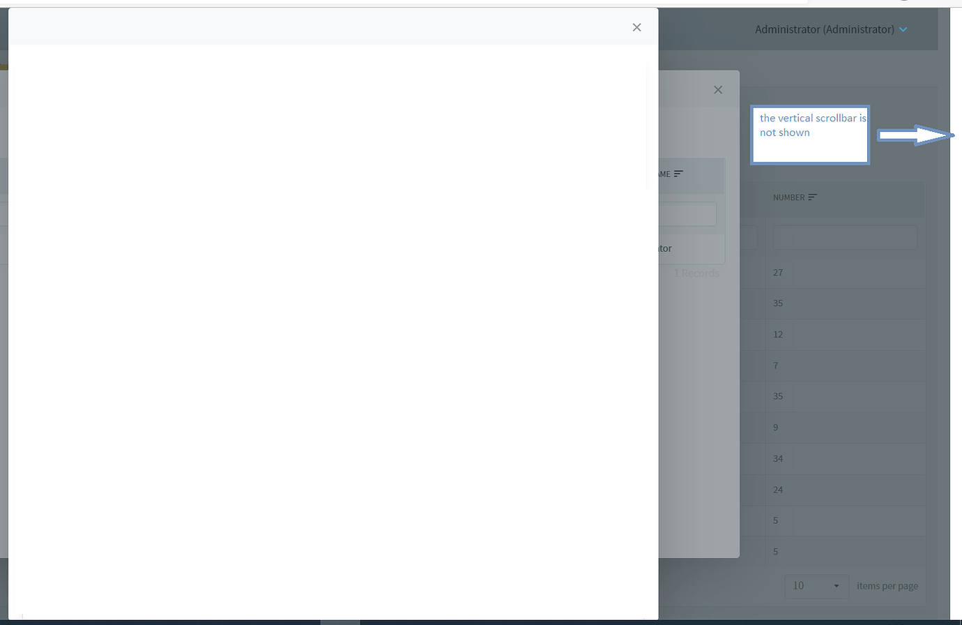 Vertical scrollbar missing in Dialog Radzen.Blazor Components Radzen