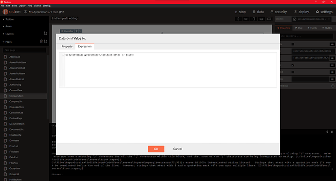 Error when trying to access the data keyword inside template - Blazor ...