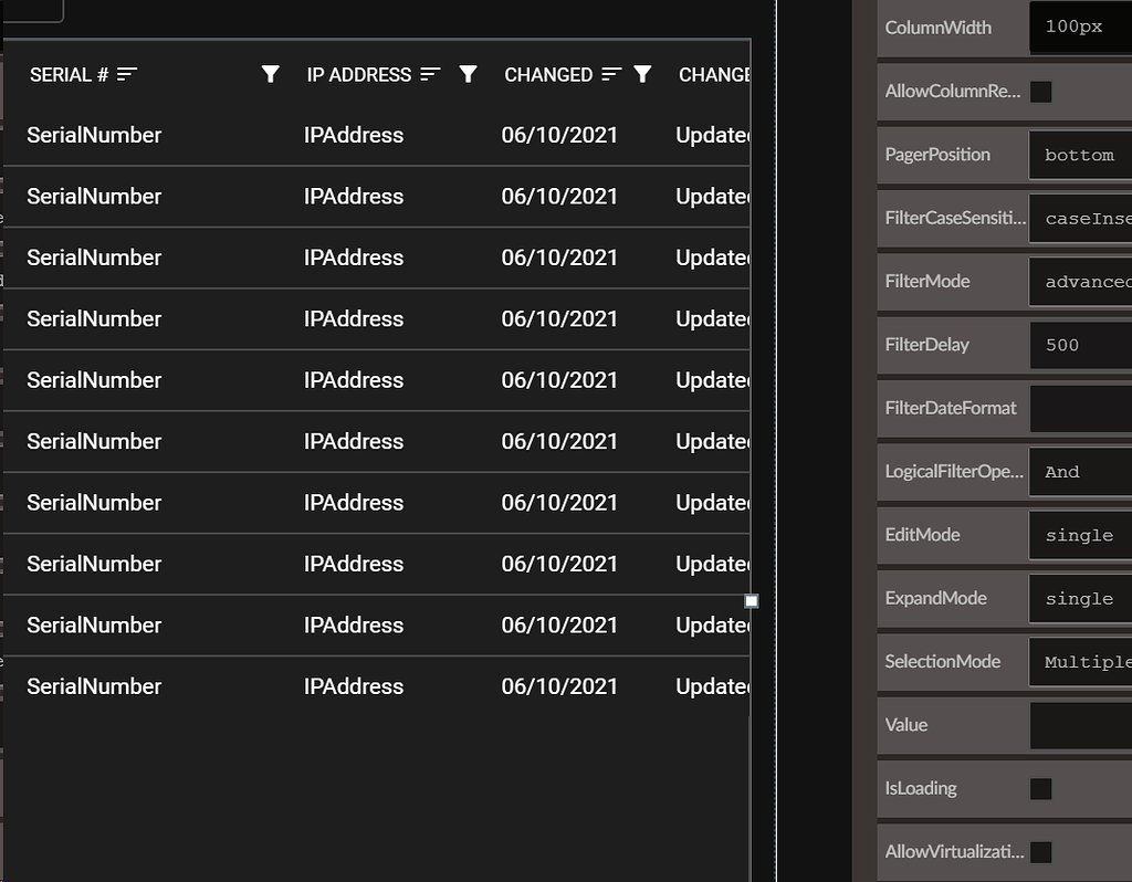 Some Additional Issues With The New Datagrid Radzen Ide Blazor