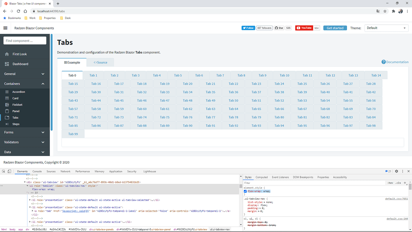 Vertical Tabs Radzen.Blazor Components Radzen