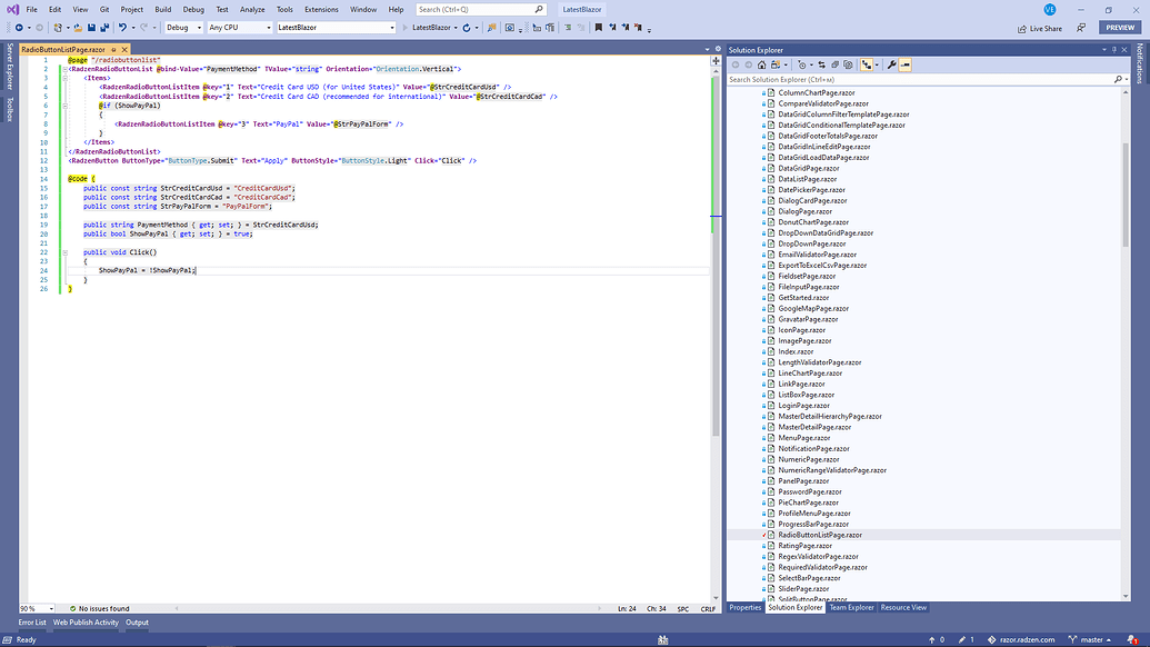 Radio Buttons Item Doesn't Disappear and Then Appears Double Radzen.Blazor Components Radzen