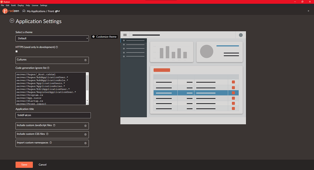 About customizing the Application Title - Blazor Server - Radzen