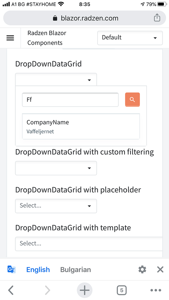 Unable to search in DropDown on mobile - Blazor Server - Radzen