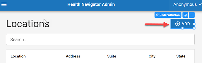 AddButton in Locations