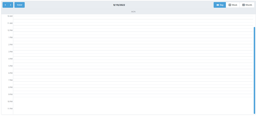 Day view of scheduler off - Blazor Server - Radzen