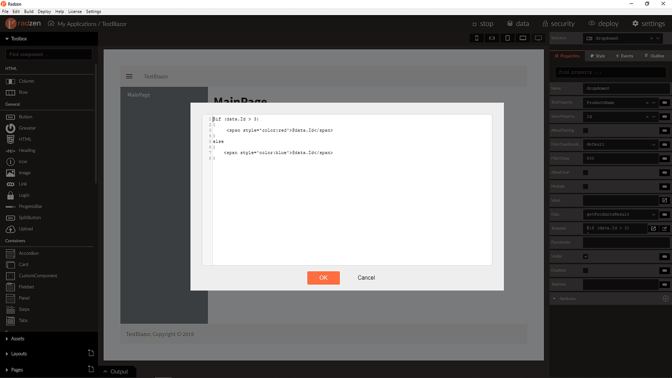 Blazor DropDown items Color - Blazor Server - Radzen