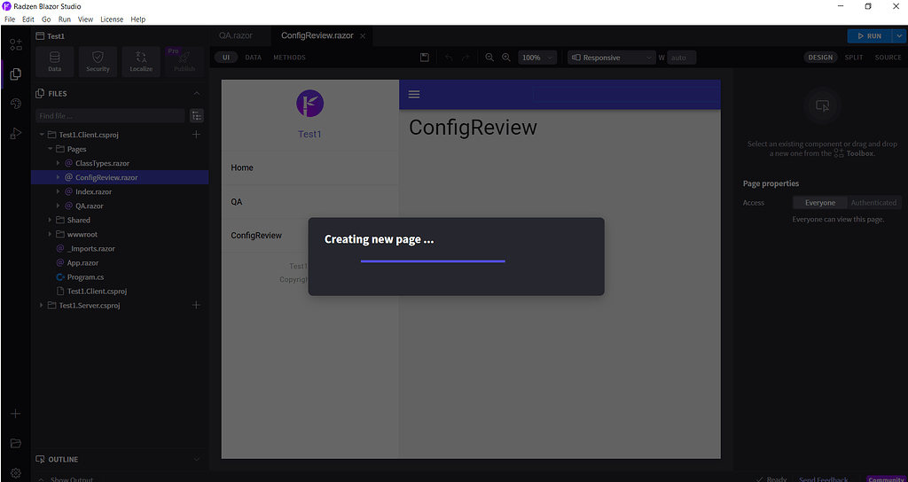 Radzen Studio hangs on multiple new page creation - Radzen Blazor ...