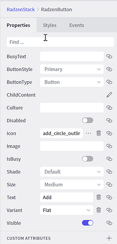 RadzenButton Properties