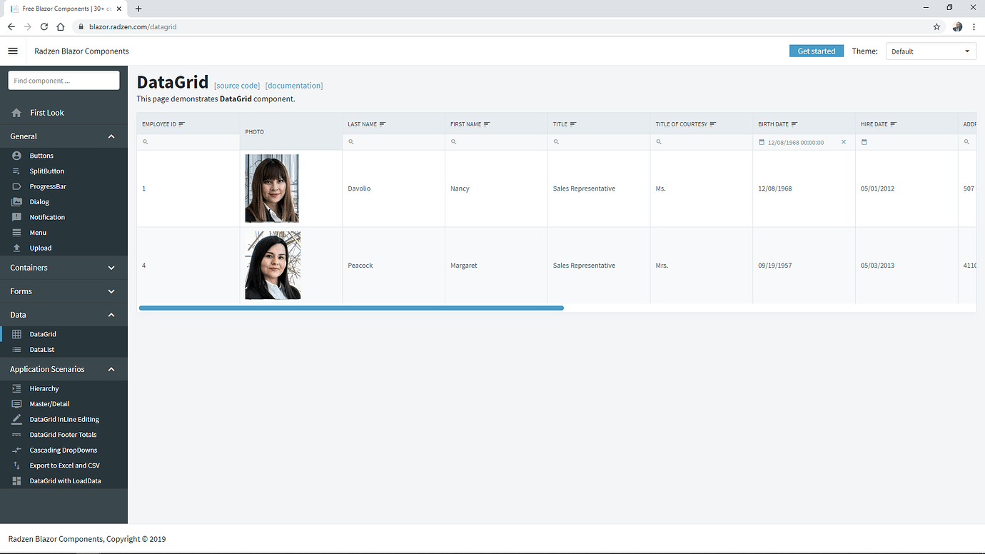 Date filter in datagridcolumn truncated - Blazor Server - Radzen