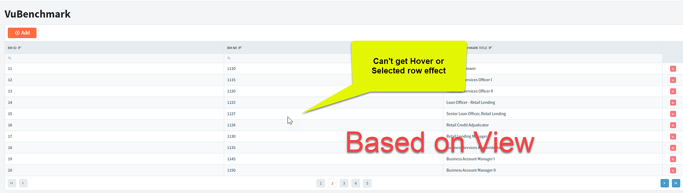 Data Grid based on view Selected Row Highlight effect - Angular - Radzen