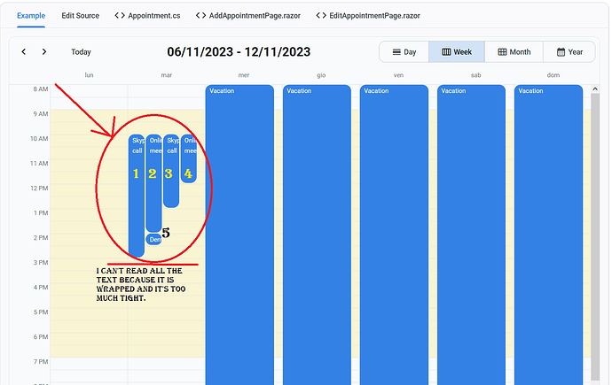 weekly schedluler view