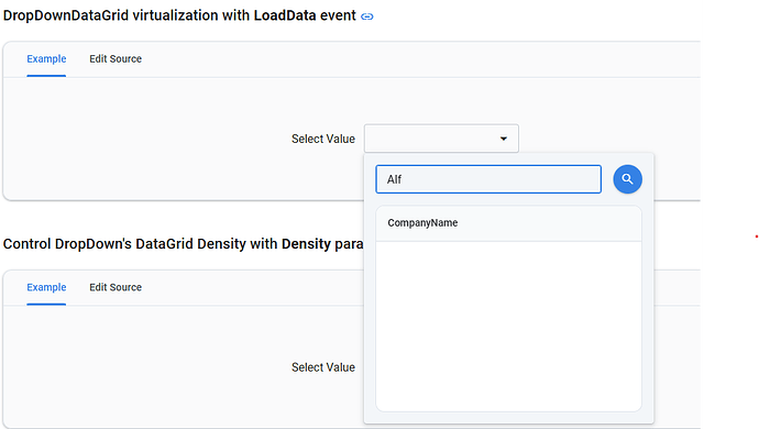 DropDownDataGrid with virtualization - Filter not working after ...