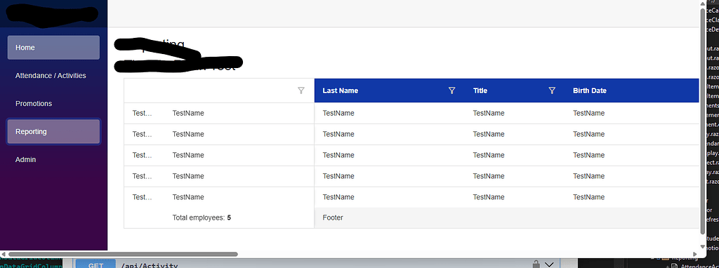 Data grid set to scrollable but going off screen - Radzen.Blazor ...
