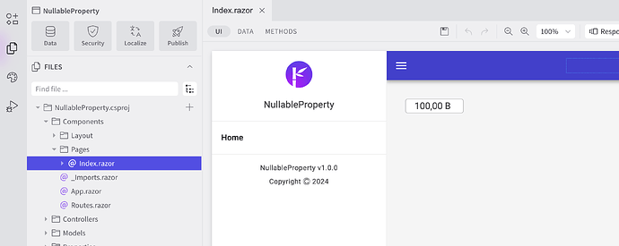 RadzenNumeric Null Object error - Radzen Blazor Studio - Radzen