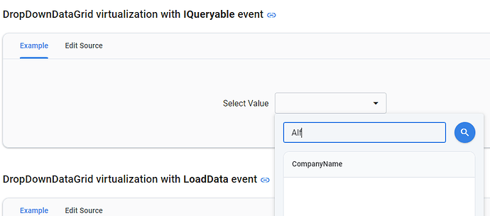 DropDownDataGrid with virtualization - Filter not working after ...