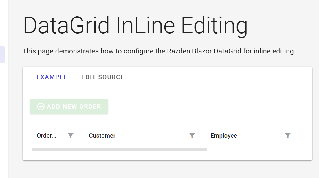 Datagrid Inline Editing No Data Radzen Blazor Components Radzen