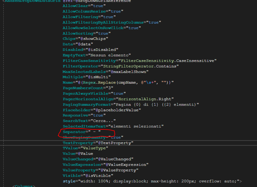 Radzendropdowndatagrid Separator Not Working Radzen Blazor Components