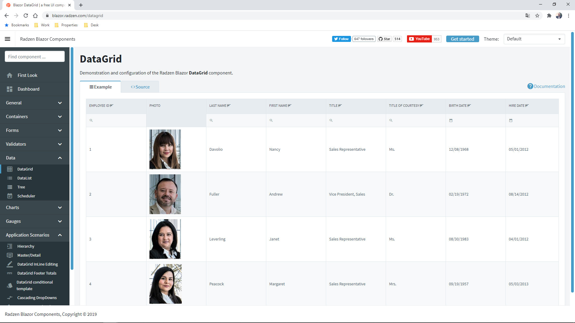 Blazor ui. DATAGRID. Datetime range component Blazor. Blazor form Constructor. DATAGRIDS showing validation Results.