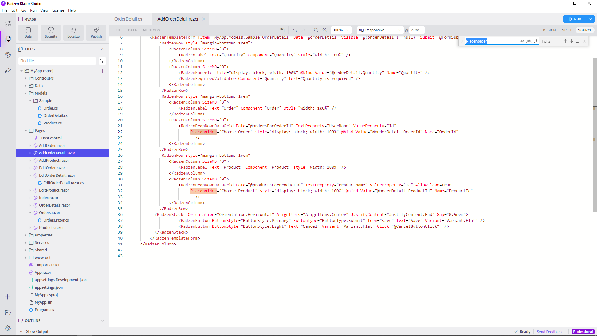 Dropdown nullable - Radzen Blazor Studio - Radzen