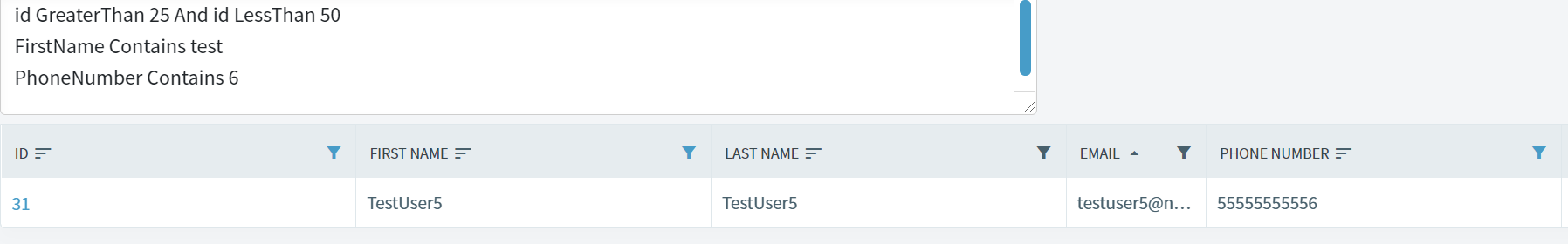 Datagrid advanced column filter - Blazor Server - Radzen