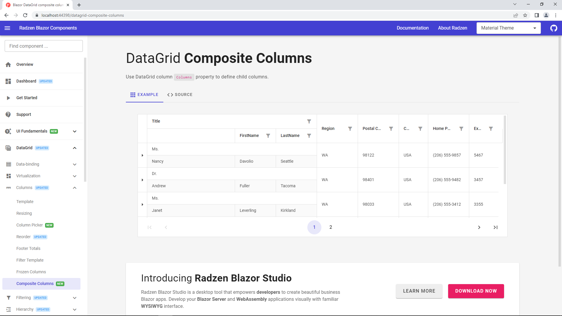 Composite Cells Bug - Radzen.Blazor Components - Radzen