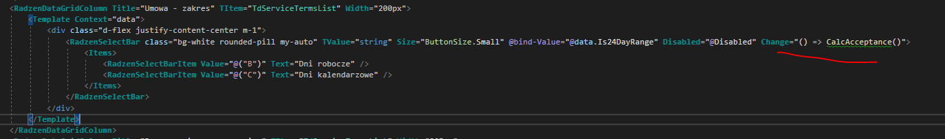 RadzenSelectBar - problem with dinamic change 'Disable' property ...