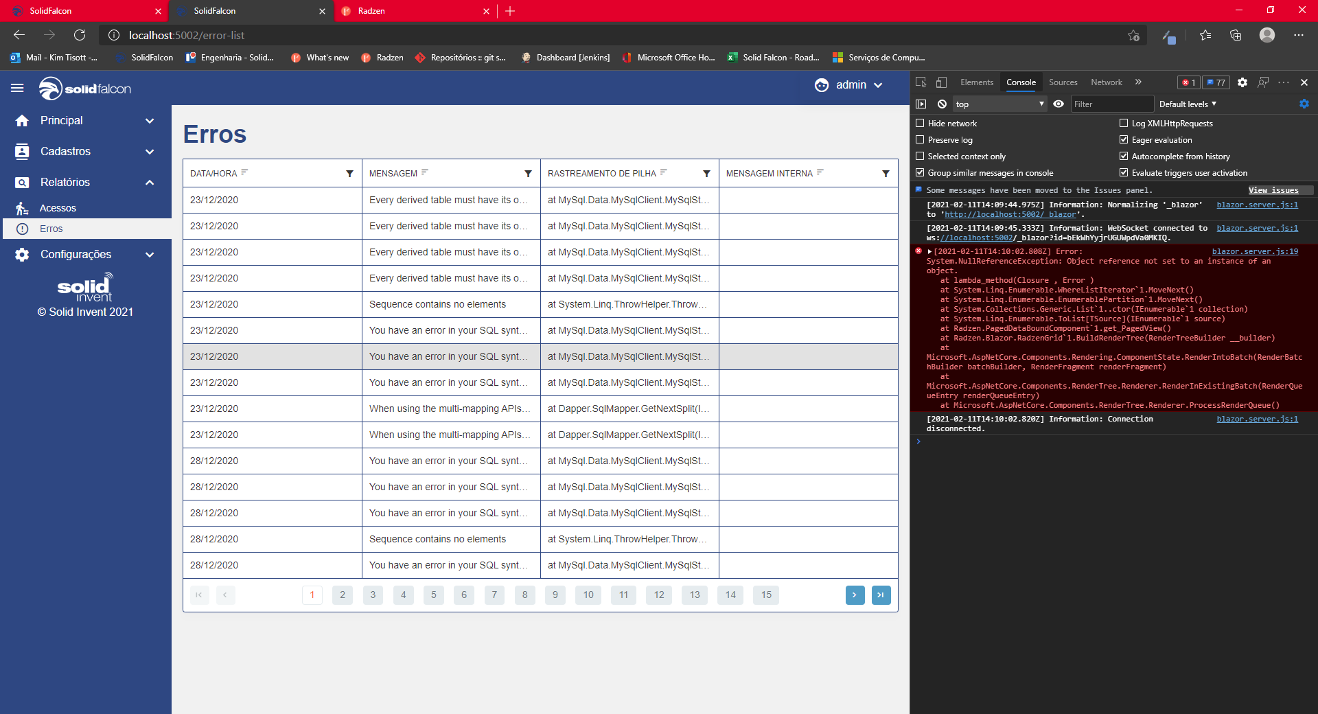 DataGrid errors when amount is greater than page size - Radzen.Blazor ...