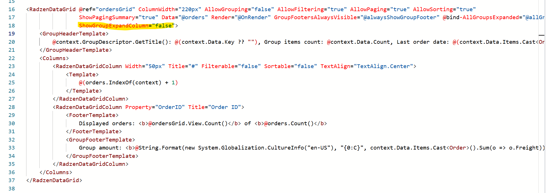 Issue with DataGrid GroupFooterTemplate - Radzen.Blazor Components - Radzen