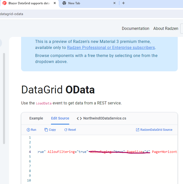 Datagrid Odata Vs Virtualization Filtering And Sorting Issue Radzen