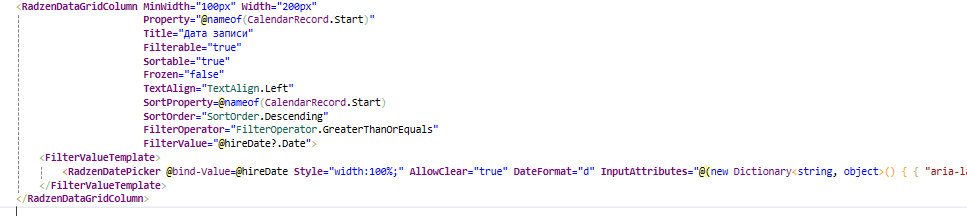 Grid: Custom Filter Template to ignore TIME in DateTime Filter - Radzen ...