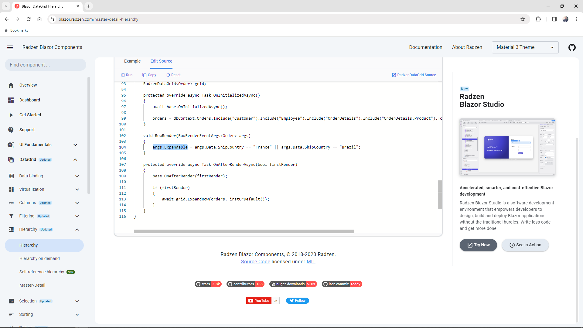 DataGrid Master Detail Hierarchy On Demand - Radzen.Blazor Components ...