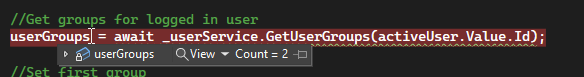 usergroups result