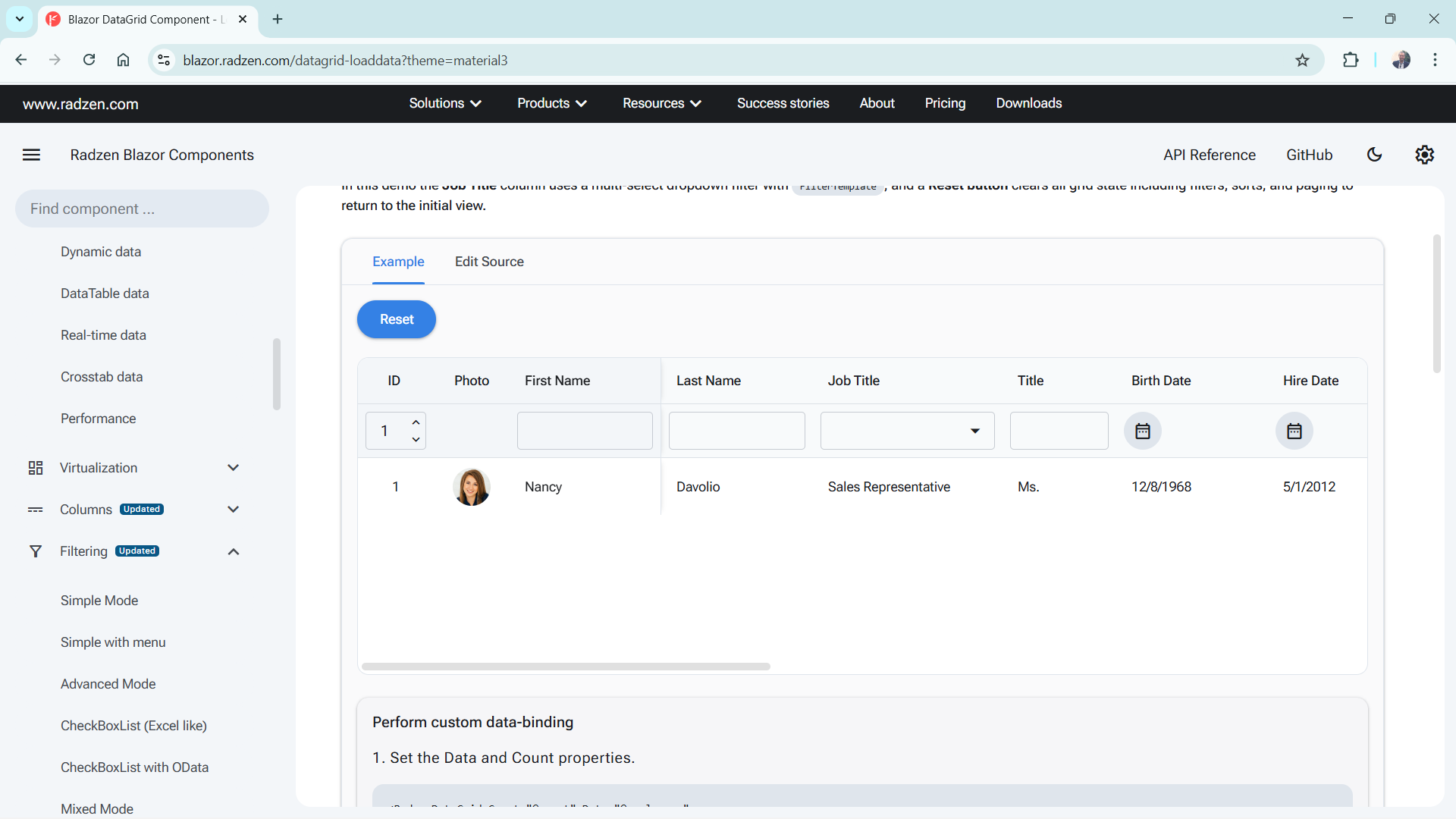 RadzenDataGrid not filtering 'int' values - Radzen.Blazor Components ...