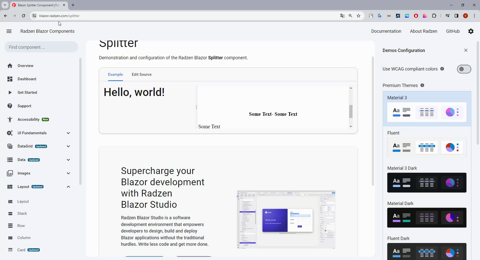 Blazor Splitter Component _ Free UI Components by Radzen - Google Chrome 2024-03-12 14-30-53