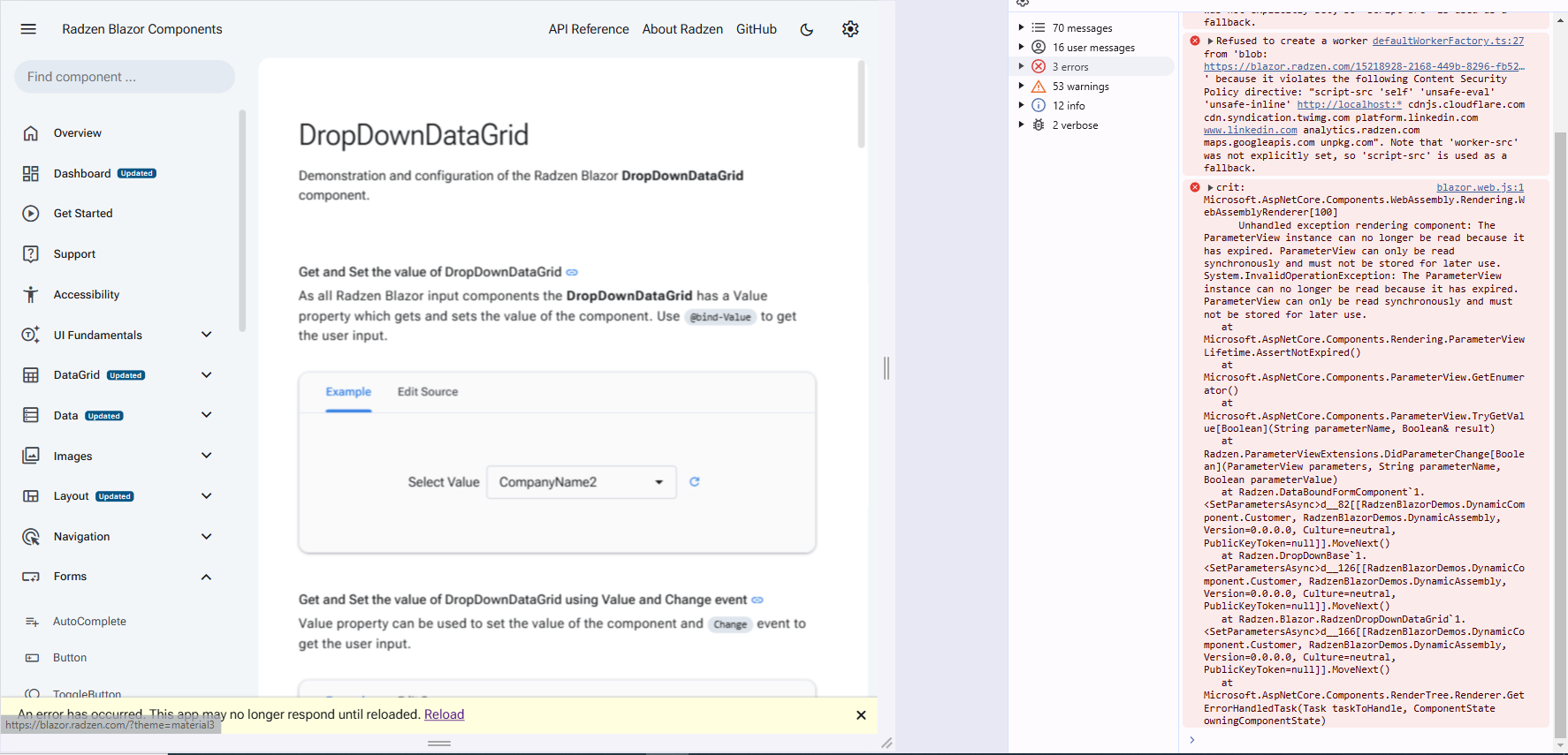 Blazor Virtualization Multiple components with allowvirtualization - Radzen.Blazor Components ...